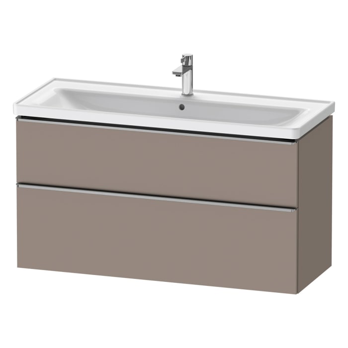 Duravit D-Neo Waschtischunterbau 118,4 x 62,5 cm, 2 Auszüge, Griff edelstahl gebürstet