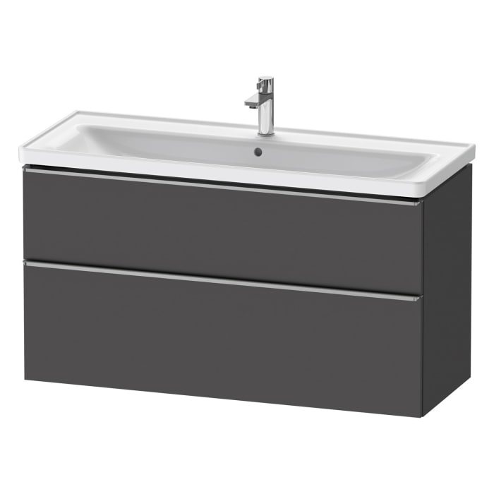 Duravit D-Neo Waschtischunterbau 118,4 x 62,5 cm, 2 Auszüge, Griff edelstahl gebürstet