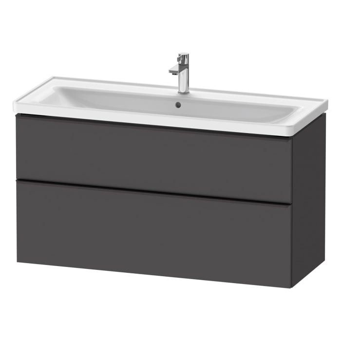 Duravit D-Neo Waschtischunterbau 118,4 x 62,5 cm, 2 Auszüge, Griff diamantschwarz