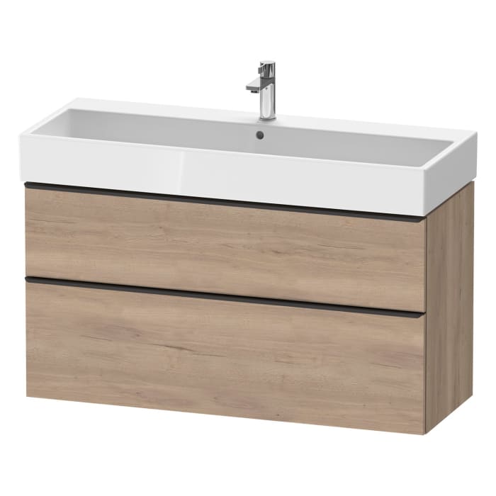Duravit D-Neo Waschtischunterbau 118,4 x 62,5 cm, 2 Auszüge, Griff diamantschwarz