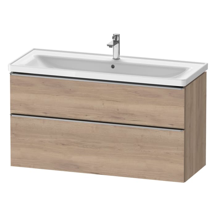 Duravit D-Neo Waschtischunterbau 118,4 x 62,5 cm, 2 Auszüge, Griff edelstahl gebürstet