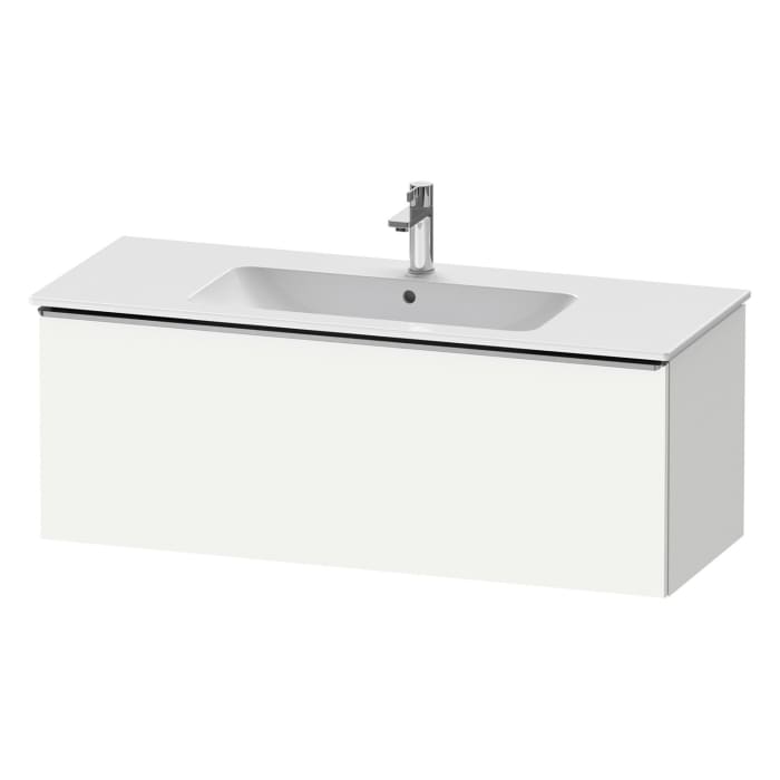Duravit D-Neo Waschtischunterbau 121 x 44 cm, 1 Auszug, Griff edelstahl gebürstet