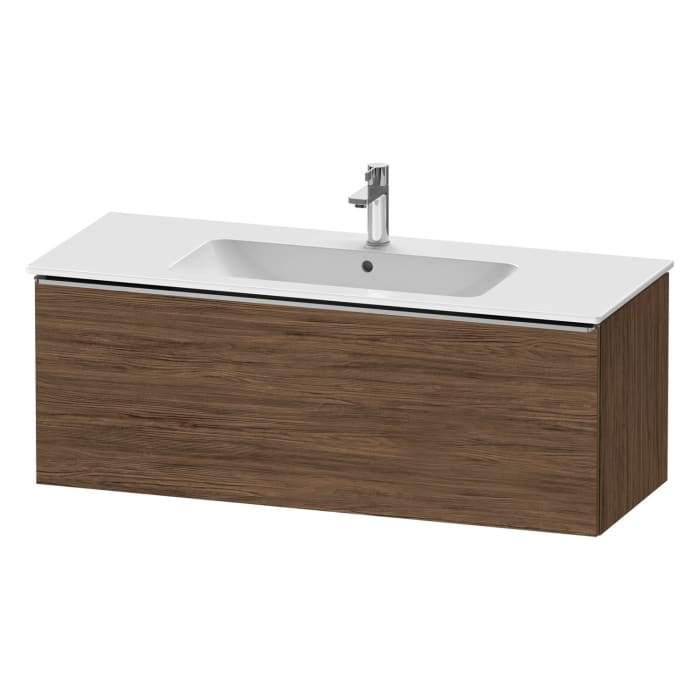 Duravit D-Neo Waschtischunterbau 121 x 44 cm, 1 Auszug, Griff edelstahl gebürstet