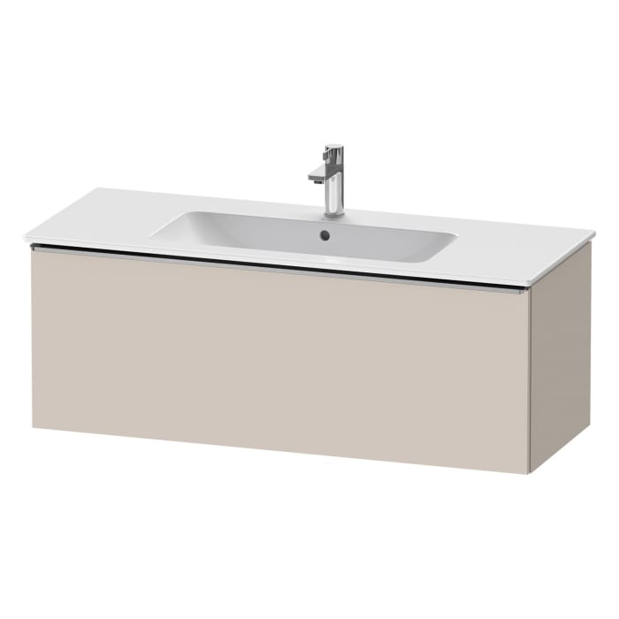 Duravit D-Neo Waschtischunterbau 121 x 44 cm, 1 Auszug, Griff edelstahl gebürstet