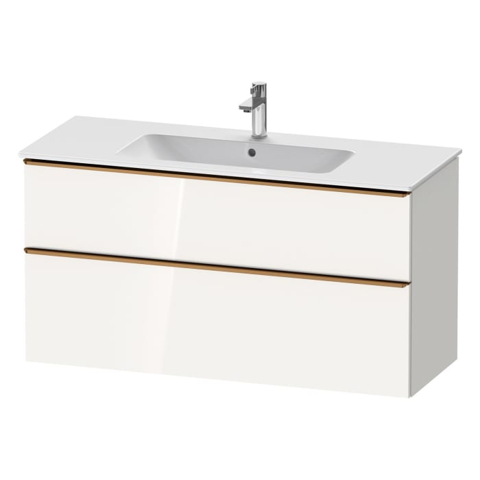 Duravit D-Neo Waschtischunterbau 121 x 62,5 cm, 2 Auszüge, Griff bronze gebürstet