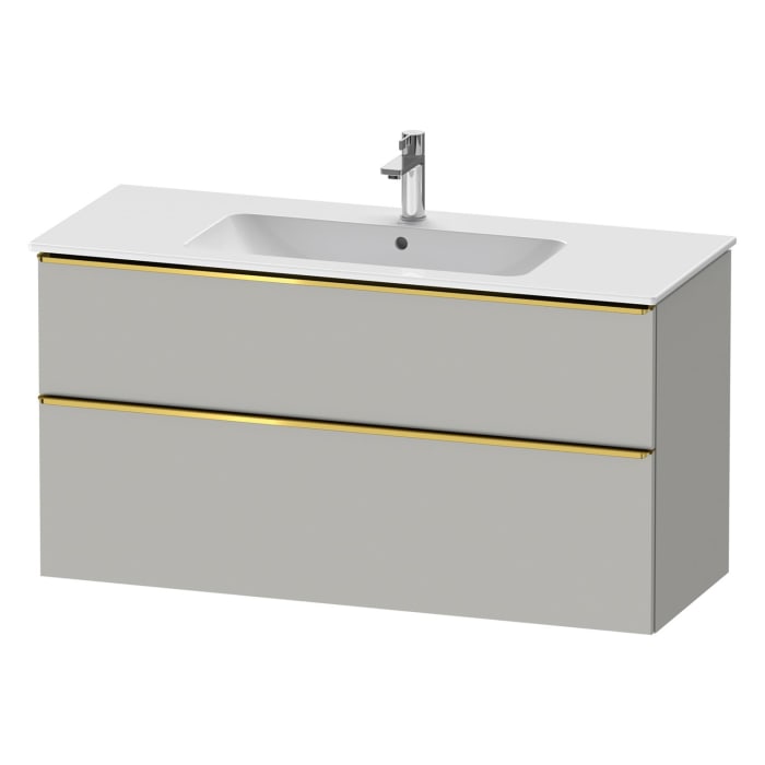 Duravit D-Neo Waschtischunterbau 121 x 62,5 cm, 2 Auszüge, Griff gold poliert