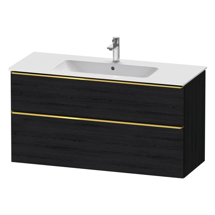 Duravit D-Neo Waschtischunterbau 121 x 62,5 cm, 2 Auszüge, Griff gold poliert