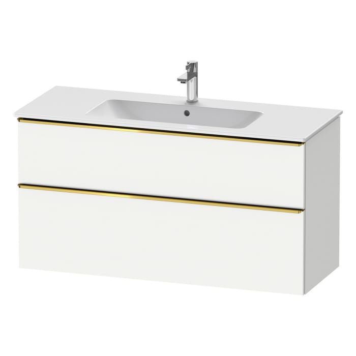 Duravit D-Neo Waschtischunterbau 121 x 62,5 cm, 2 Auszüge, Griff gold poliert