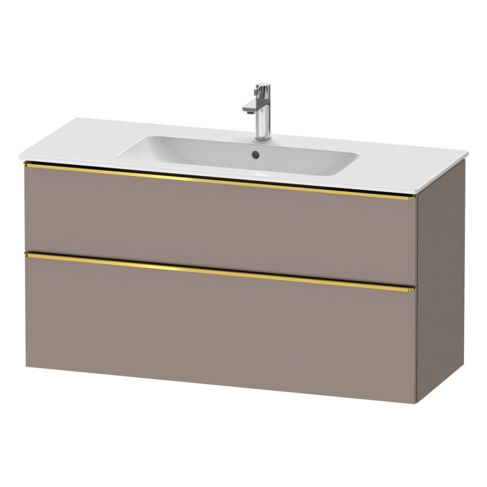 Duravit D-Neo Waschtischunterbau 121 x 62,5 cm, 2 Auszüge, Griff gold poliert