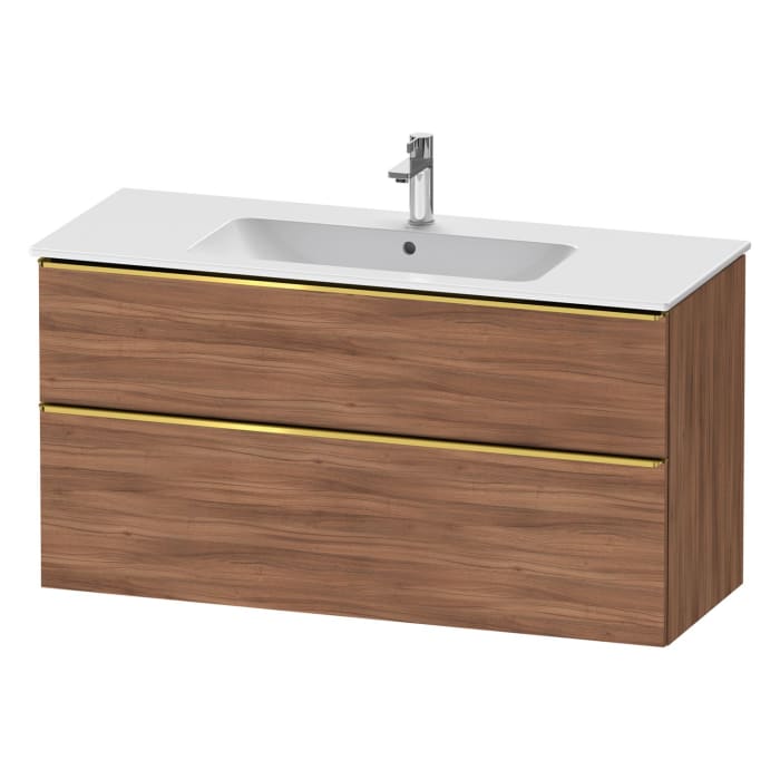 Duravit D-Neo Waschtischunterbau 121 x 62,5 cm, 2 Auszüge, Griff gold poliert