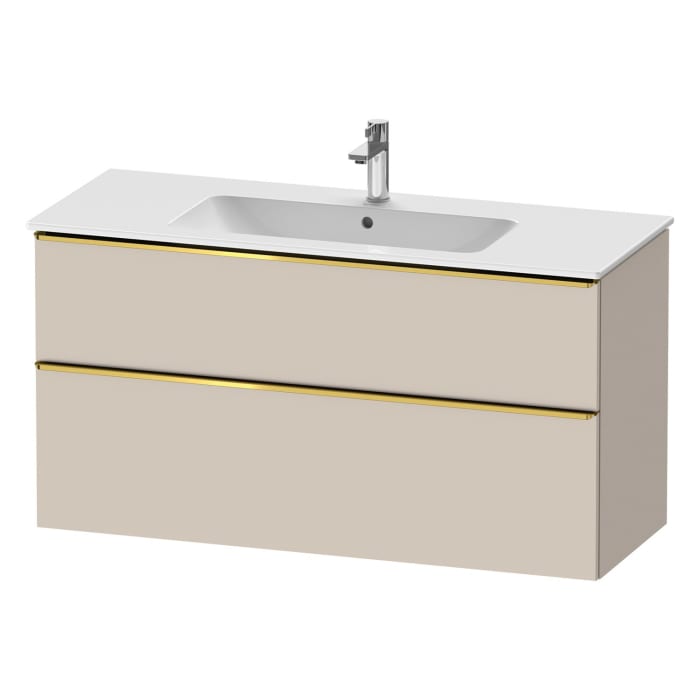 Duravit D-Neo Waschtischunterbau 121 x 62,5 cm, 2 Auszüge, Griff gold poliert