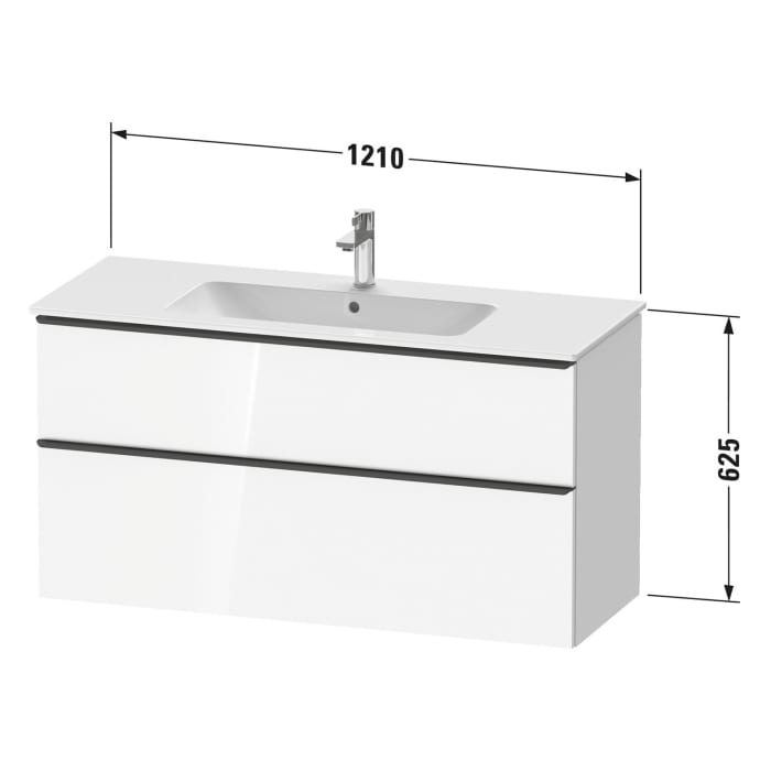 Duravit D-Neo Waschtischunterbau 121 x 62,5 cm, 2 Auszüge, Griff bronze gebürstet