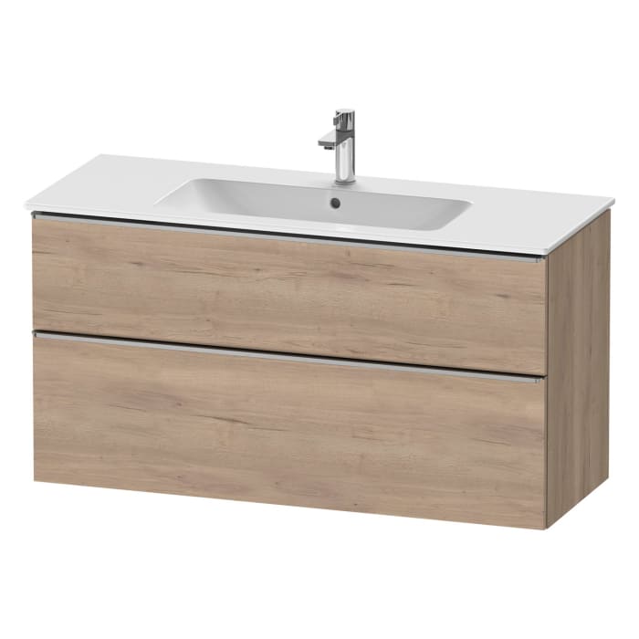 Duravit D-Neo Waschtischunterbau 121 x 62,5 cm, 2 Auszüge, Griff edelstahl gebürstet
