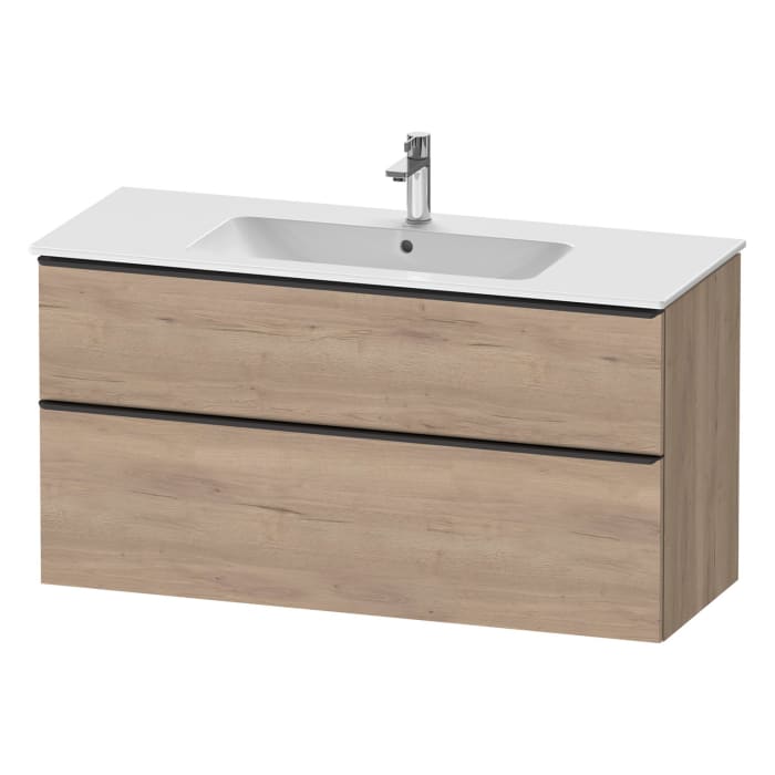 Duravit D-Neo Waschtischunterbau 121 x 62,5 cm, 2 Auszüge, Griff diamantschwarz