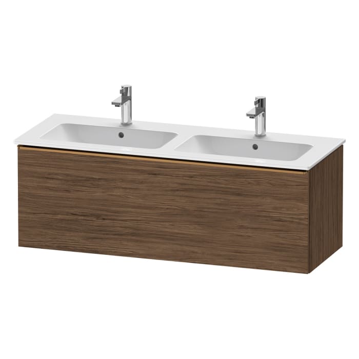 Duravit D-Neo Waschtischunterbau 128 x 44 cm, 1 Auszug, Griff bronze gebürstet