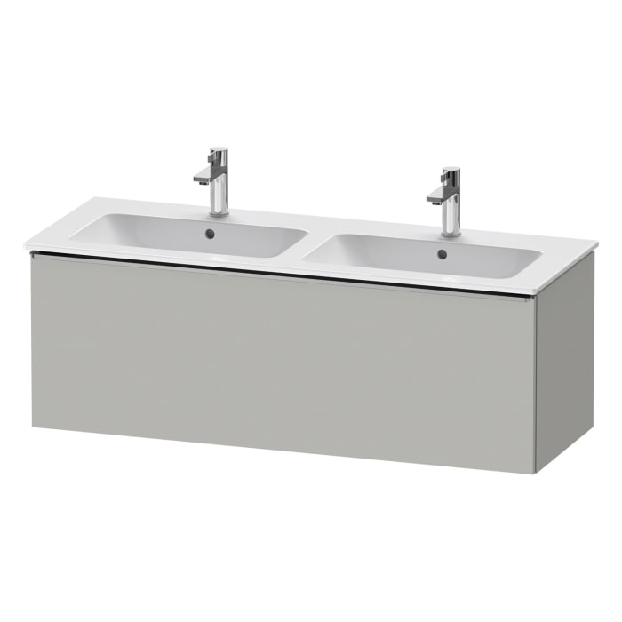 Duravit D-Neo Waschtischunterbau 128 x 44 cm, 1 Auszug, Griff edelstahl gebürstet