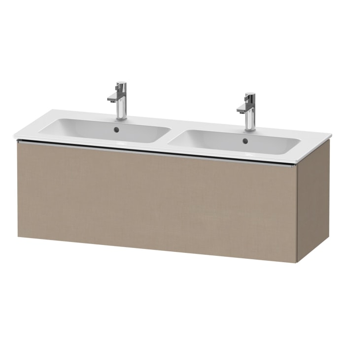 Duravit D-Neo Waschtischunterbau 128 x 44 cm, 1 Auszug, Griff edelstahl gebürstet