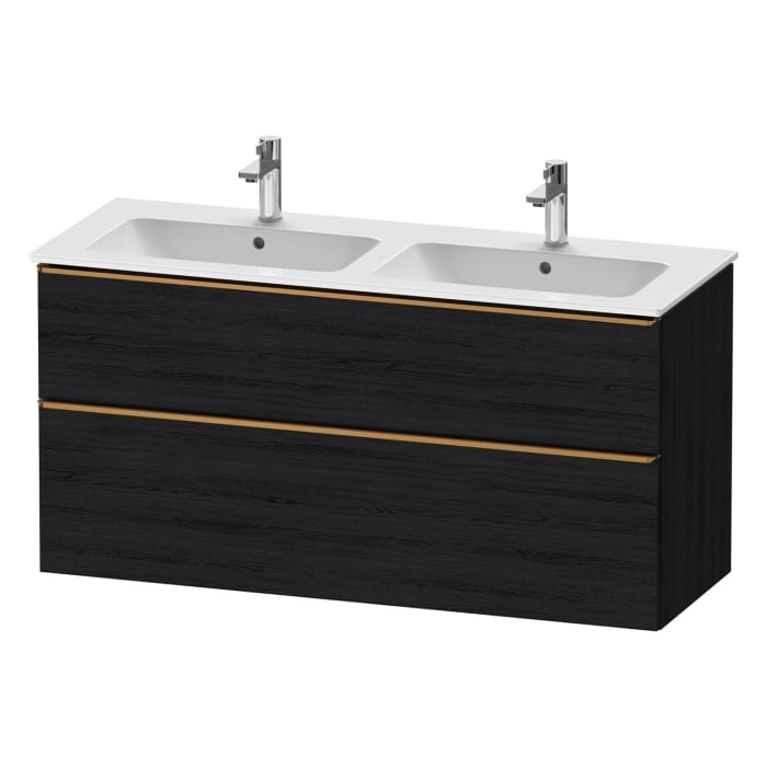Duravit D-Neo Waschtischunterbau 128 x 62,5 cm, 2 Auszüge, Griff bronze gebürstet