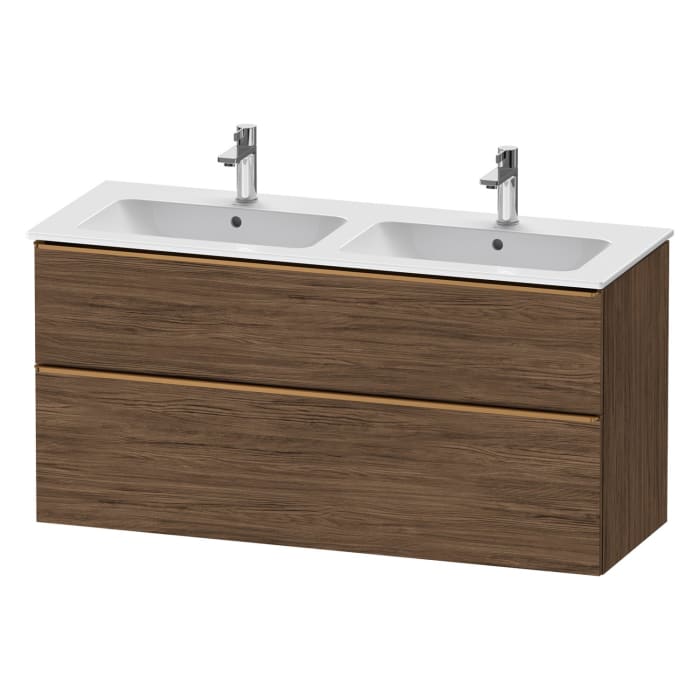 Duravit D-Neo Waschtischunterbau 128 x 62,5 cm, 2 Auszüge, Griff bronze gebürstet