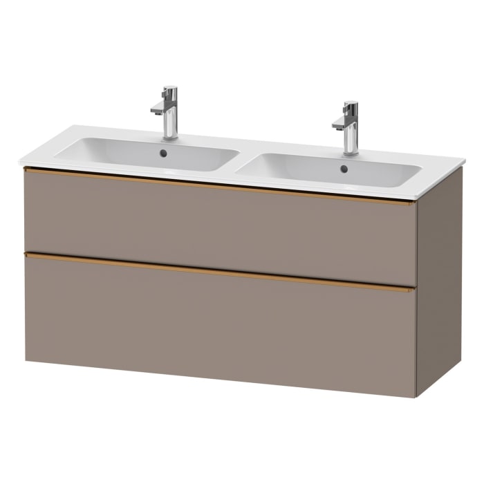 Duravit D-Neo Waschtischunterbau 128 x 62,5 cm, 2 Auszüge, Griff bronze gebürstet