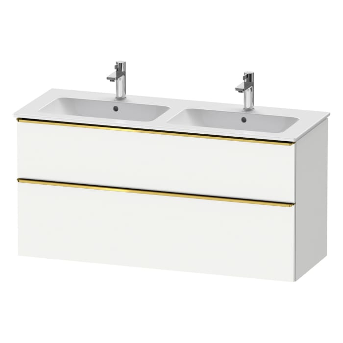 Duravit D-Neo Waschtischunterbau 128 x 62,5 cm, 2 Auszüge, Griff gold poliert