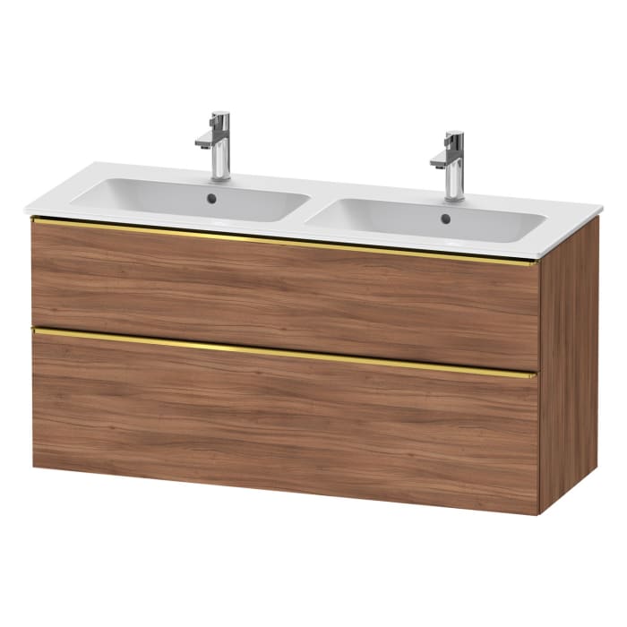 Duravit D-Neo Waschtischunterbau 128 x 62,5 cm, 2 Auszüge, Griff gold poliert