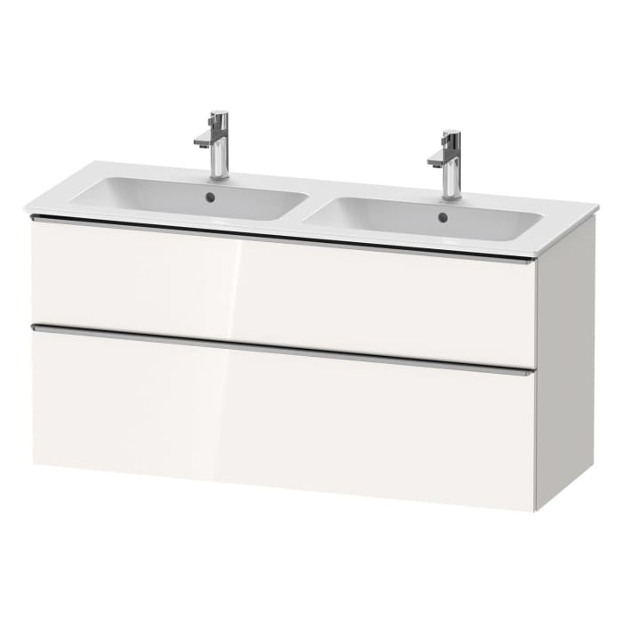 Duravit D-Neo Waschtischunterbau 128 x 62,5 cm, 2 Auszüge, Griff edelstahl gebürstet
