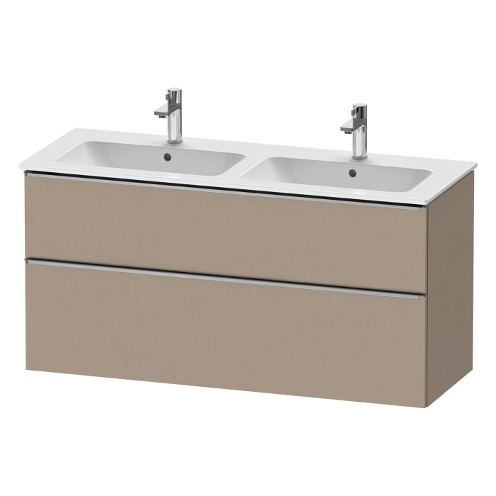 Duravit D-Neo Waschtischunterbau 128 x 62,5 cm, 2 Auszüge, Griff edelstahl gebürstet