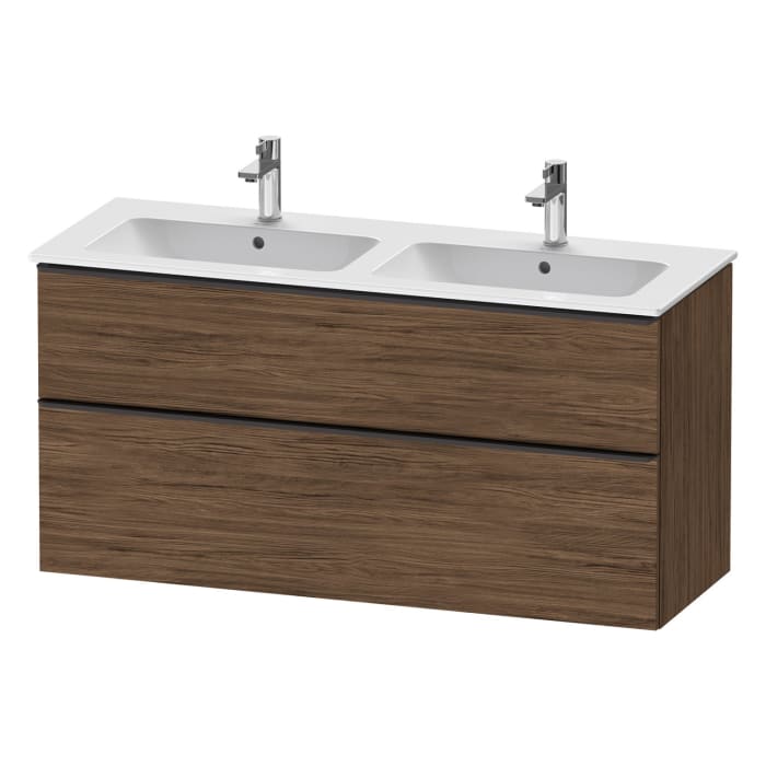 Duravit D-Neo Waschtischunterbau 128 x 62,5 cm, 2 Auszüge, Griff diamantschwarz