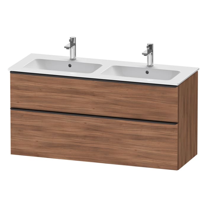 Duravit D-Neo Waschtischunterbau 128 x 62,5 cm, 2 Auszüge, Griff diamantschwarz