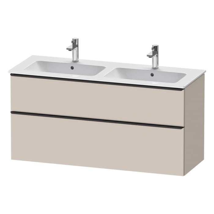 Duravit D-Neo Waschtischunterbau 128 x 62,5 cm, 2 Auszüge, Griff diamantschwarz