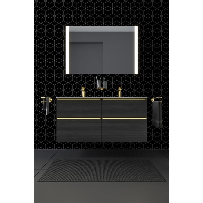 Duravit D-Neo Waschtischunterbau 128 x 62,5 cm, 2 Auszüge, Griff gold poliert