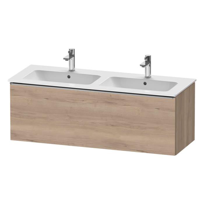 Duravit D-Neo Waschtischunterbau 128 x 44 cm, 1 Auszug, Griff edelstahl gebürstet