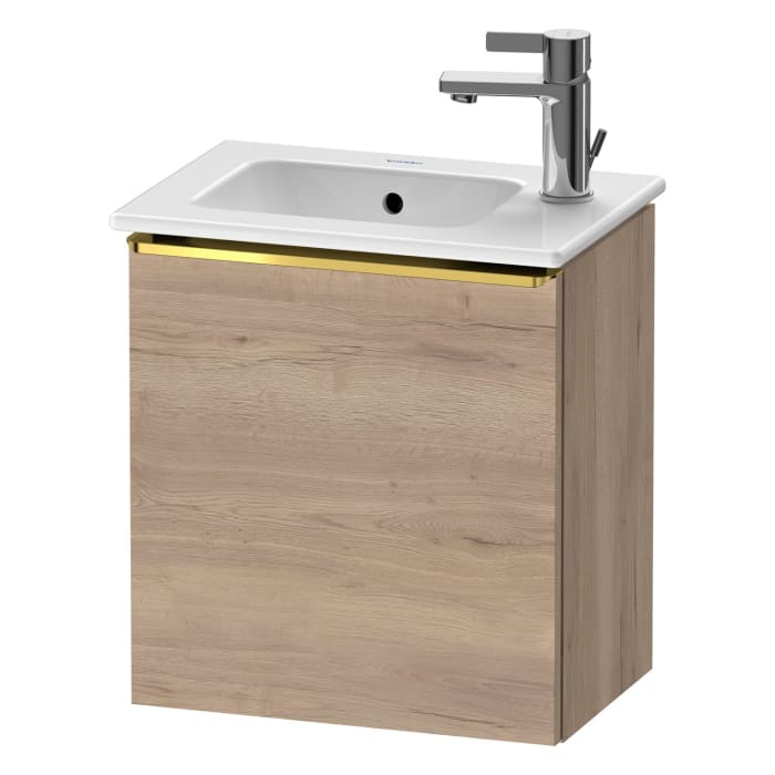 Duravit D-Neo Waschtischunterbau 41 x 44 cm, 1 Tür links, Griff gold poliert