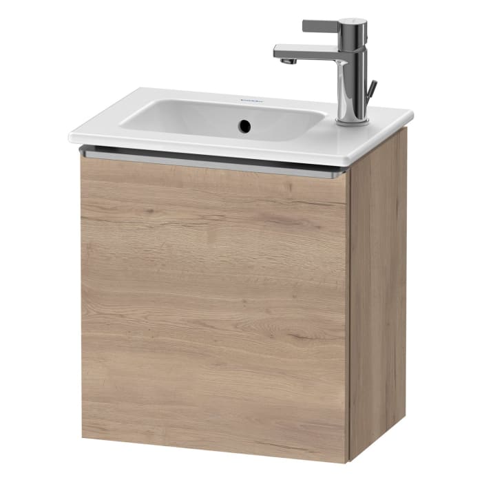 Duravit D-Neo Waschtischunterbau 41 x 44 cm, 1 Tür links, Griff edelstahl gebürstet