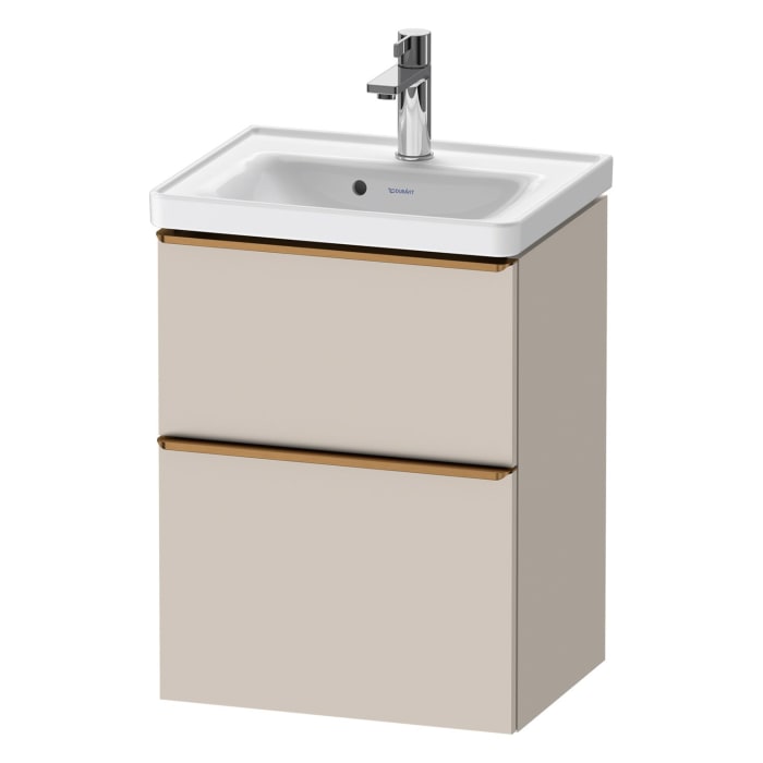 Duravit D-Neo Waschtischunterbau 48,4 x 62,5 cm, 2 Auszüge, Griff bronze gebürstet