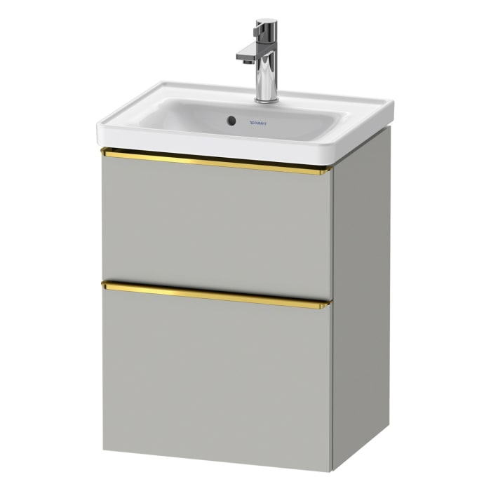Duravit D-Neo Waschtischunterbau 48,4 x 62,5 cm, 2 Auszüge, Griff gold poliert