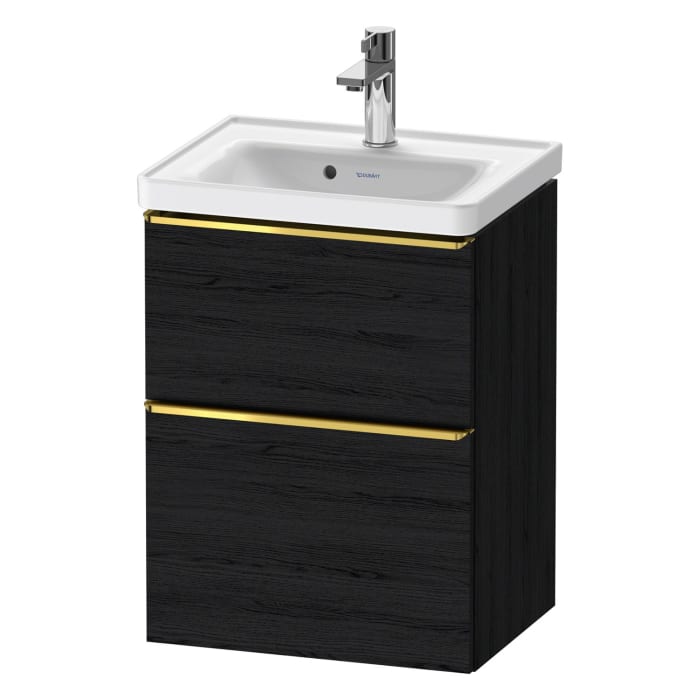 Duravit D-Neo Waschtischunterbau 48,4 x 62,5 cm, 2 Auszüge, Griff gold poliert