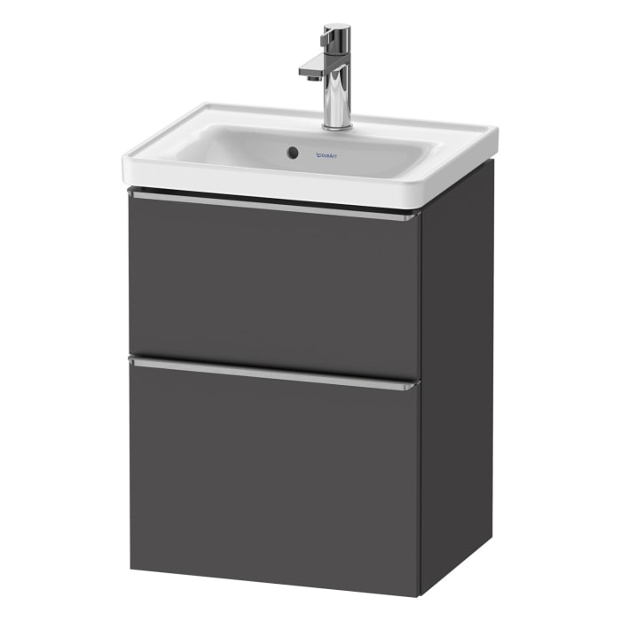 Duravit D-Neo Waschtischunterbau 48,4 x 62,5 cm, 2 Auszüge, Griff edelstahl gebürstet