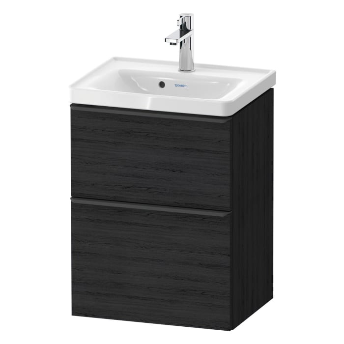Duravit D-Neo Waschtischunterbau 48,4 x 62,5 cm, 2 Auszüge, Griff diamantschwarz