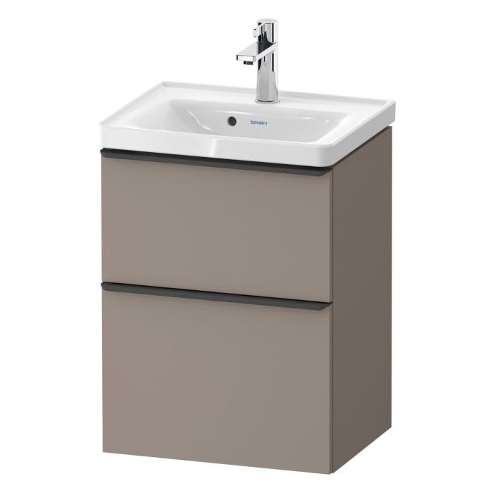 Duravit D-Neo Waschtischunterbau 48,4 x 62,5 cm, 2 Auszüge, Griff diamantschwarz