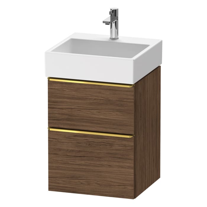 Duravit D-Neo Waschtischunterbau 48,4 x 62,5 cm, 2 Auszüge, Griff gold poliert