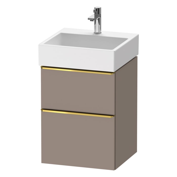 Duravit D-Neo Waschtischunterbau 48,4 x 62,5 cm, 2 Auszüge, Griff gold poliert