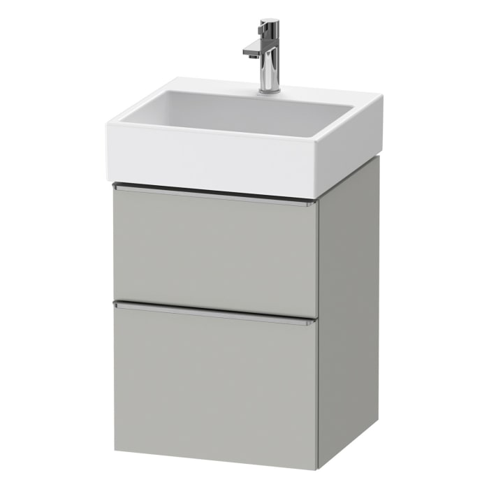 Duravit D-Neo Waschtischunterbau 48,4 x 62,5 cm, 2 Auszüge, Griff edelstahl gebürstet
