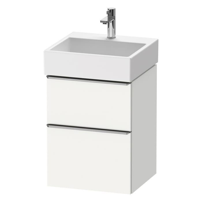 Duravit D-Neo Waschtischunterbau 48,4 x 62,5 cm, 2 Auszüge, Griff edelstahl gebürstet