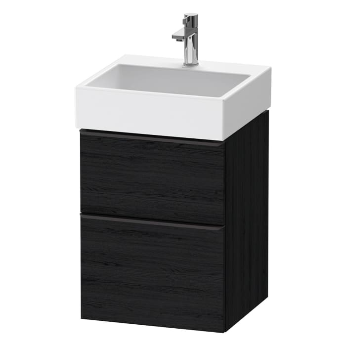 Duravit D-Neo Waschtischunterbau 48,4 x 62,5 cm, 2 Auszüge, Griff diamantschwarz
