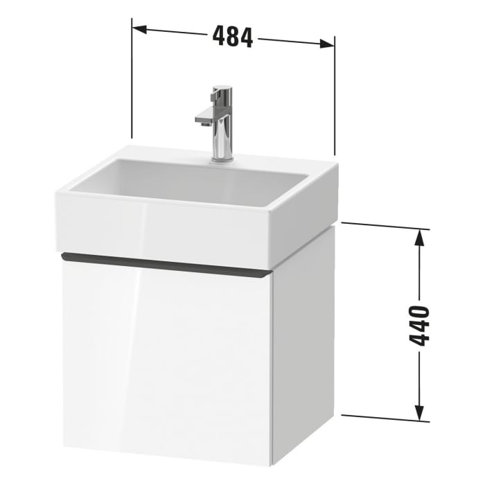 Duravit D-Neo Waschtischunterbau 48,4 x 44 cm, 1 Auszug, Griff bronze gebürstet