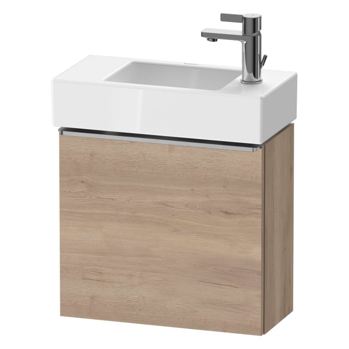 Duravit D-Neo Waschtischunterbau 48,4 x 44 cm, 1 Tür links, Griff edelstahl gebürstet