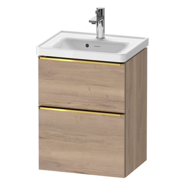 Duravit D-Neo Waschtischunterbau 48,4 x 62,5 cm, 2 Auszüge, Griff gold poliert