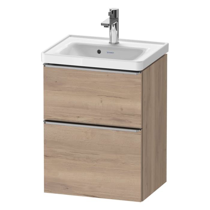 Duravit D-Neo Waschtischunterbau 48,4 x 62,5 cm, 2 Auszüge, Griff edelstahl gebürstet
